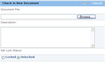 picture of Check In New Document form