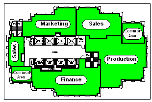 drawing showing group areas highlighted