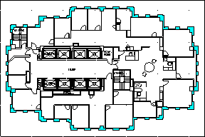 drawing with the external wall highlighted