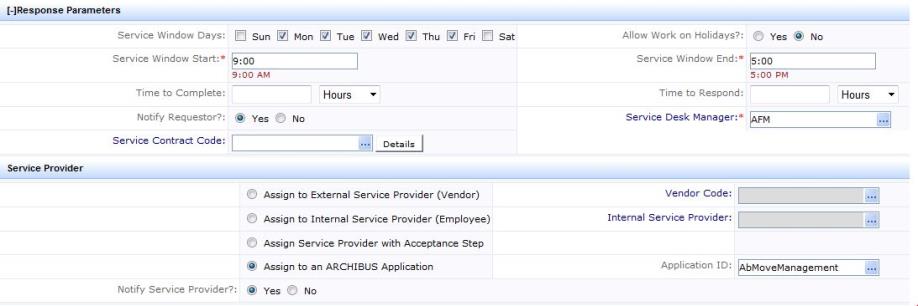 picture of SLA response parameters tab